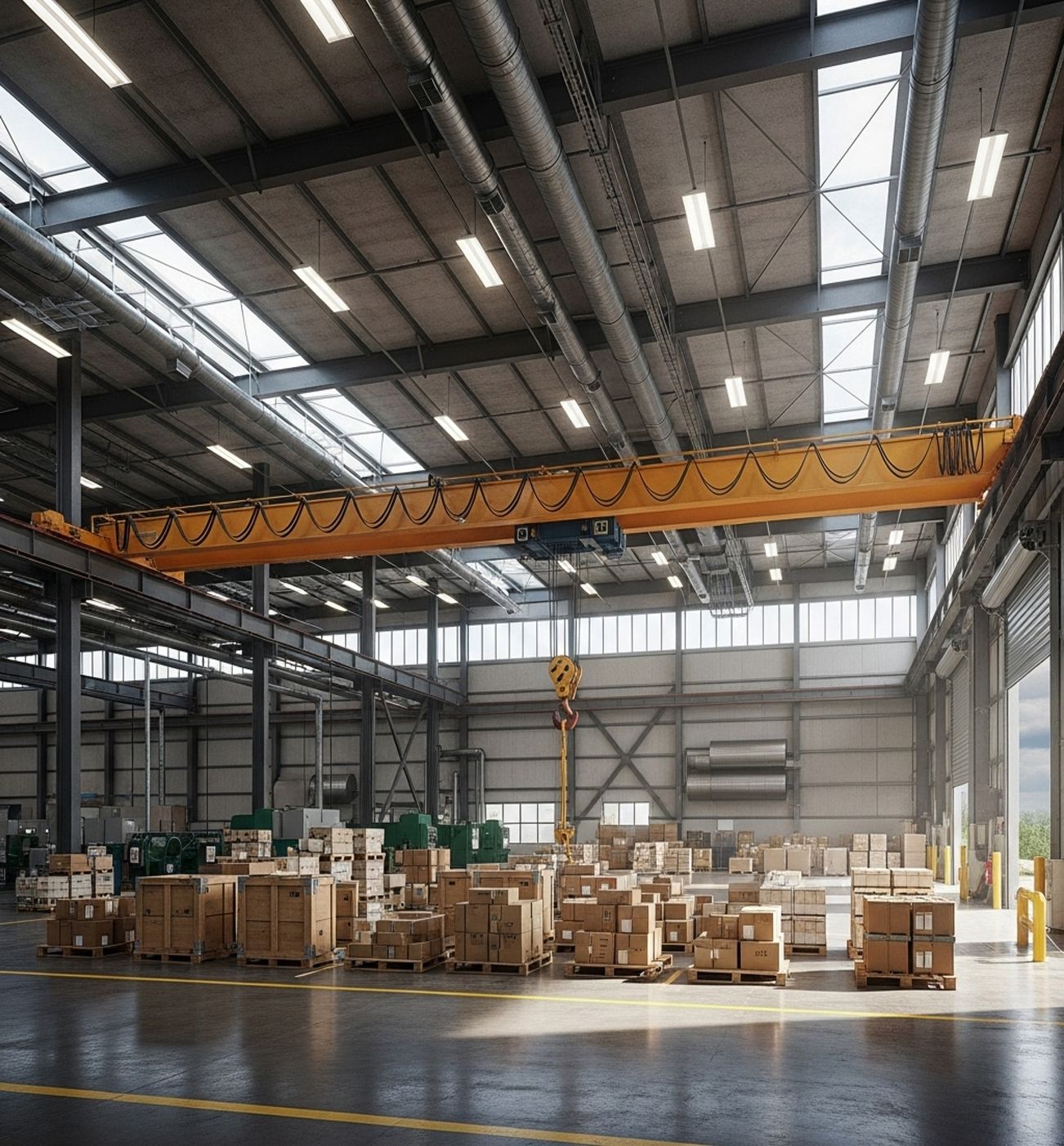 Puente grúa en entorno industrial – Curso de Seguridad en el Manejo de Puente Grúa GESCAN